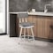 Armen Living Jinab Swivel Bar Stool in Brushed Stainless Steel with Gray Faux Leather 840254335295 - alternate 8